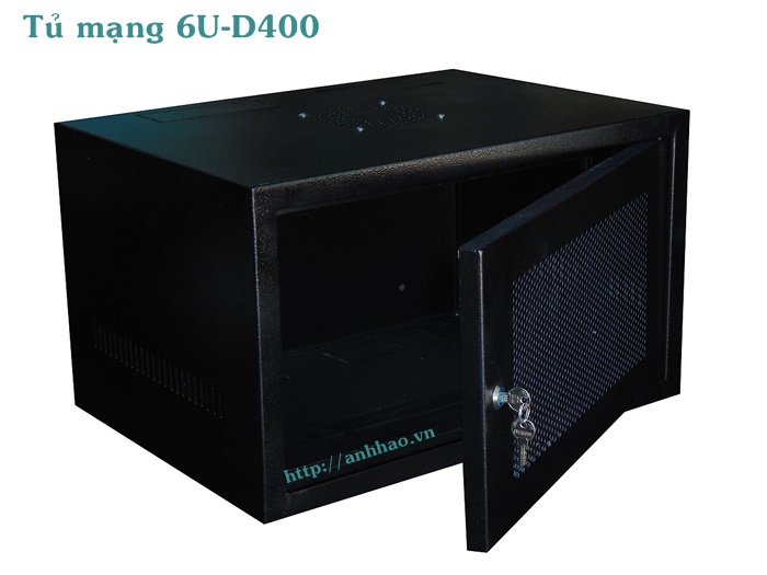 Tủ mạng 6U-D400 treo tường, cánh lưới